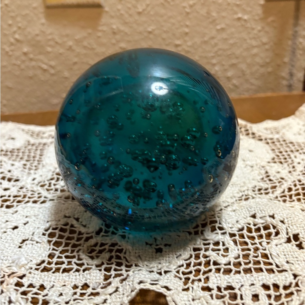 Gorgeous Blue Glass Paperweight